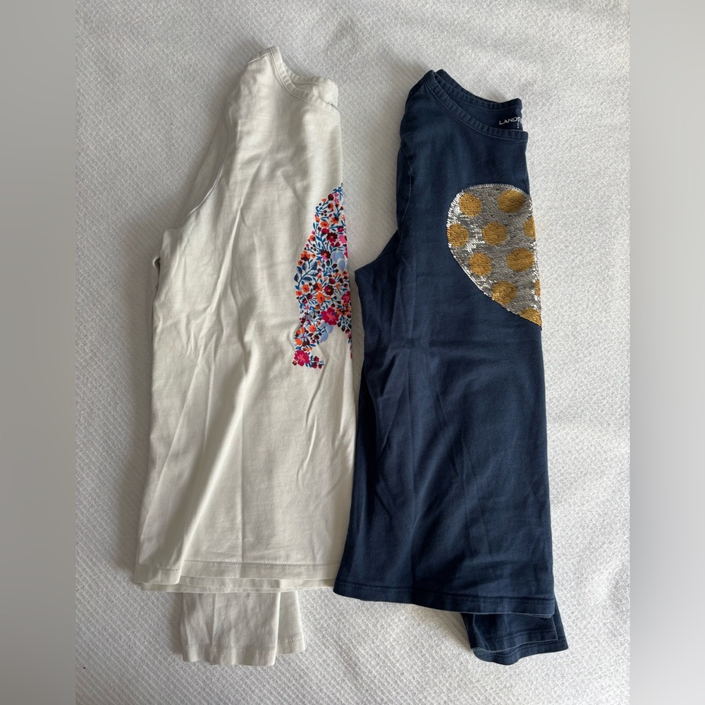 Lands End Girls Long Sleeve Top Set